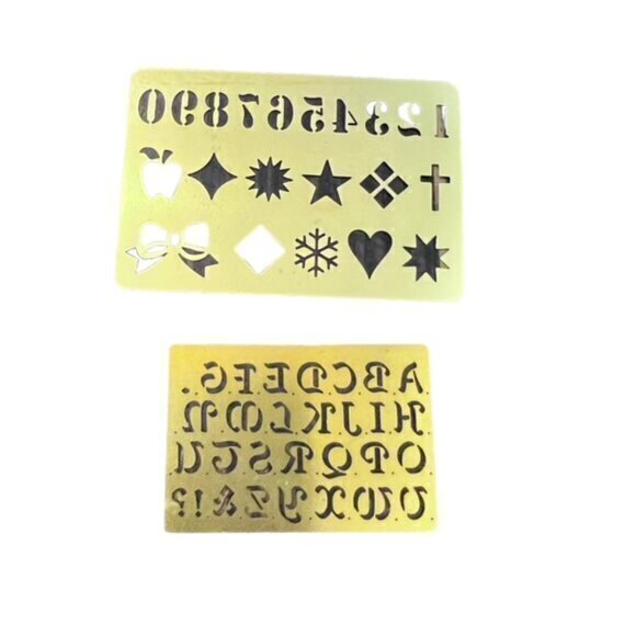 Craft Lot Tags Brass Stencil Kits Scrapbooking Card Making Embellishments 90s - Picture 5 of 5